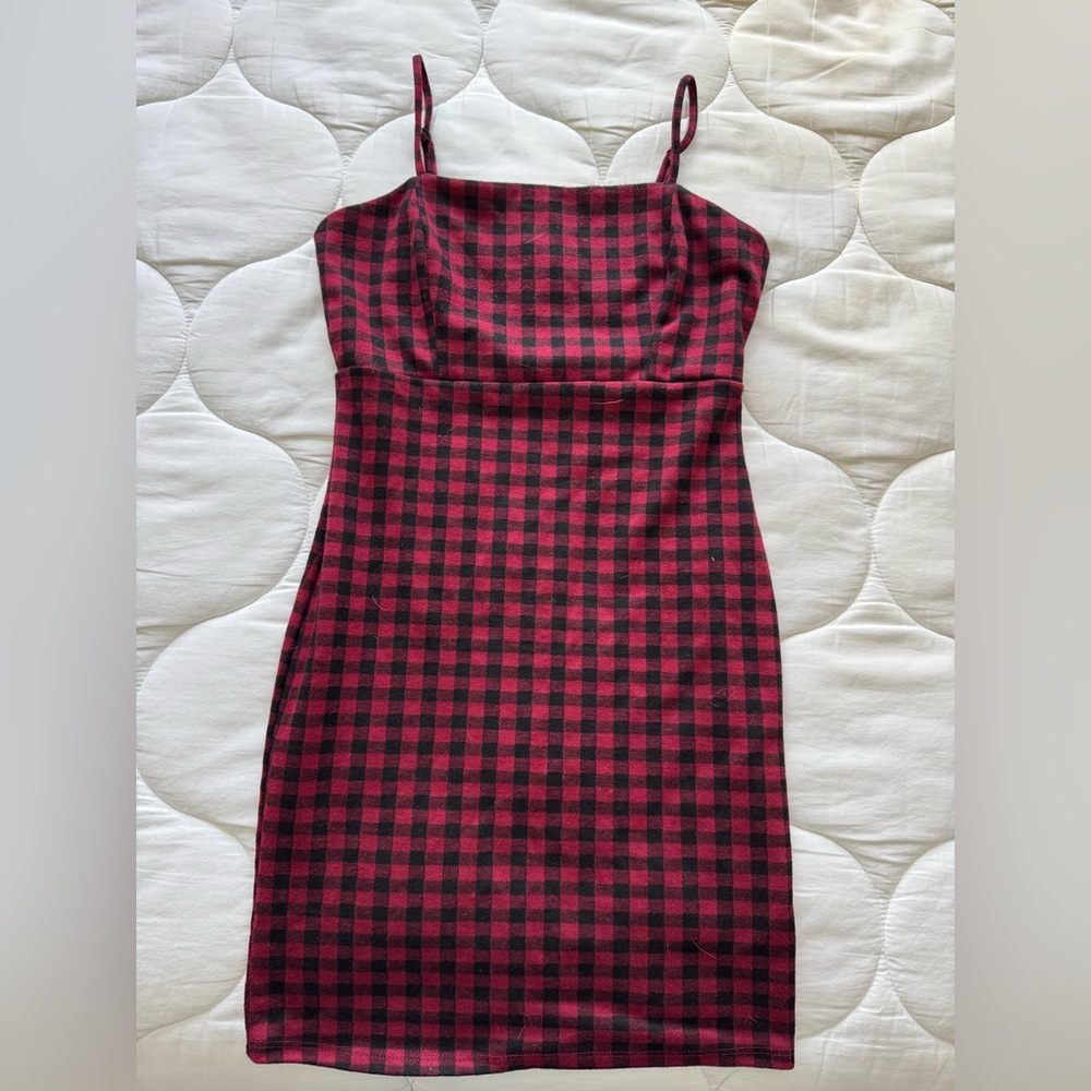 Forever 21 Red and Black Checkered Mini Dress